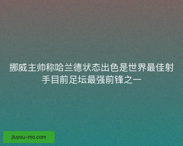 挪威主帅称哈兰德状态出色是世界最佳射手目前足坛最强前锋之一